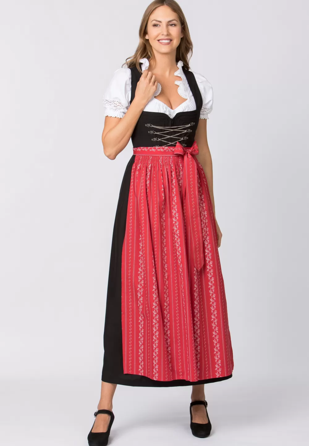 Stockerpoint Dirndl Amber | 34*Damen Lange Dirndl 70-96 cm | Midi Dirndl 60-65 cm