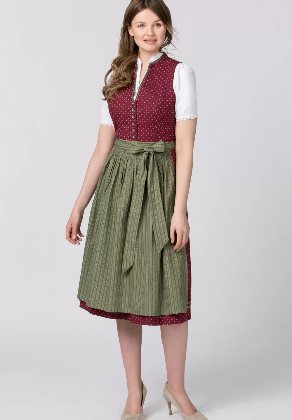 Stockerpoint Dirndl Bella | 34*Damen Lange Dirndl 70-96 cm | Midi Dirndl 60-65 cm