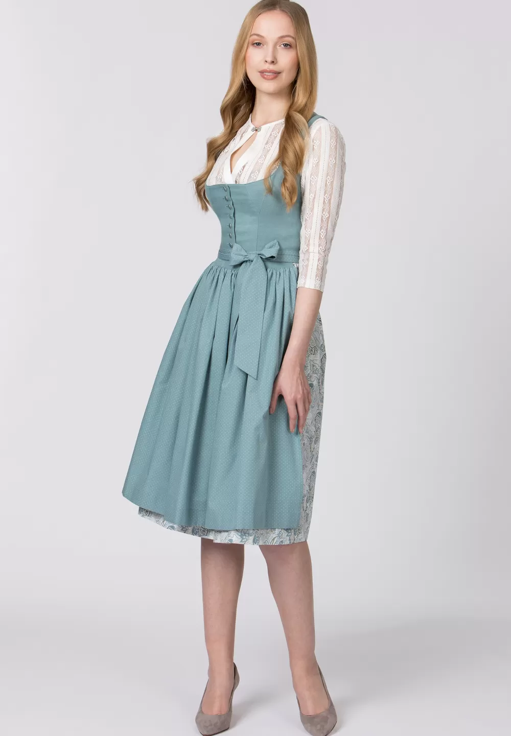 Stockerpoint Dirndl Bojana | 34*Damen Lange Dirndl 70-96 cm | Midi Dirndl 60-65 cm