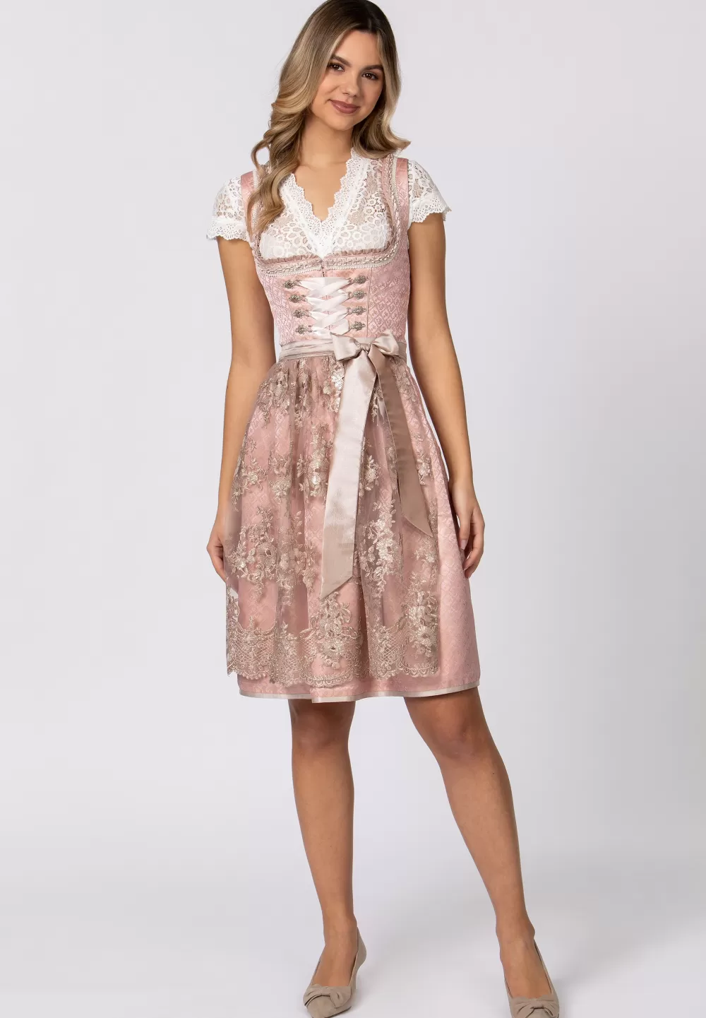 Stockerpoint Dirndl Bonny | 32*Damen Midi Dirndl 60-65 cm | Kurze Dirndl 50-55 cm