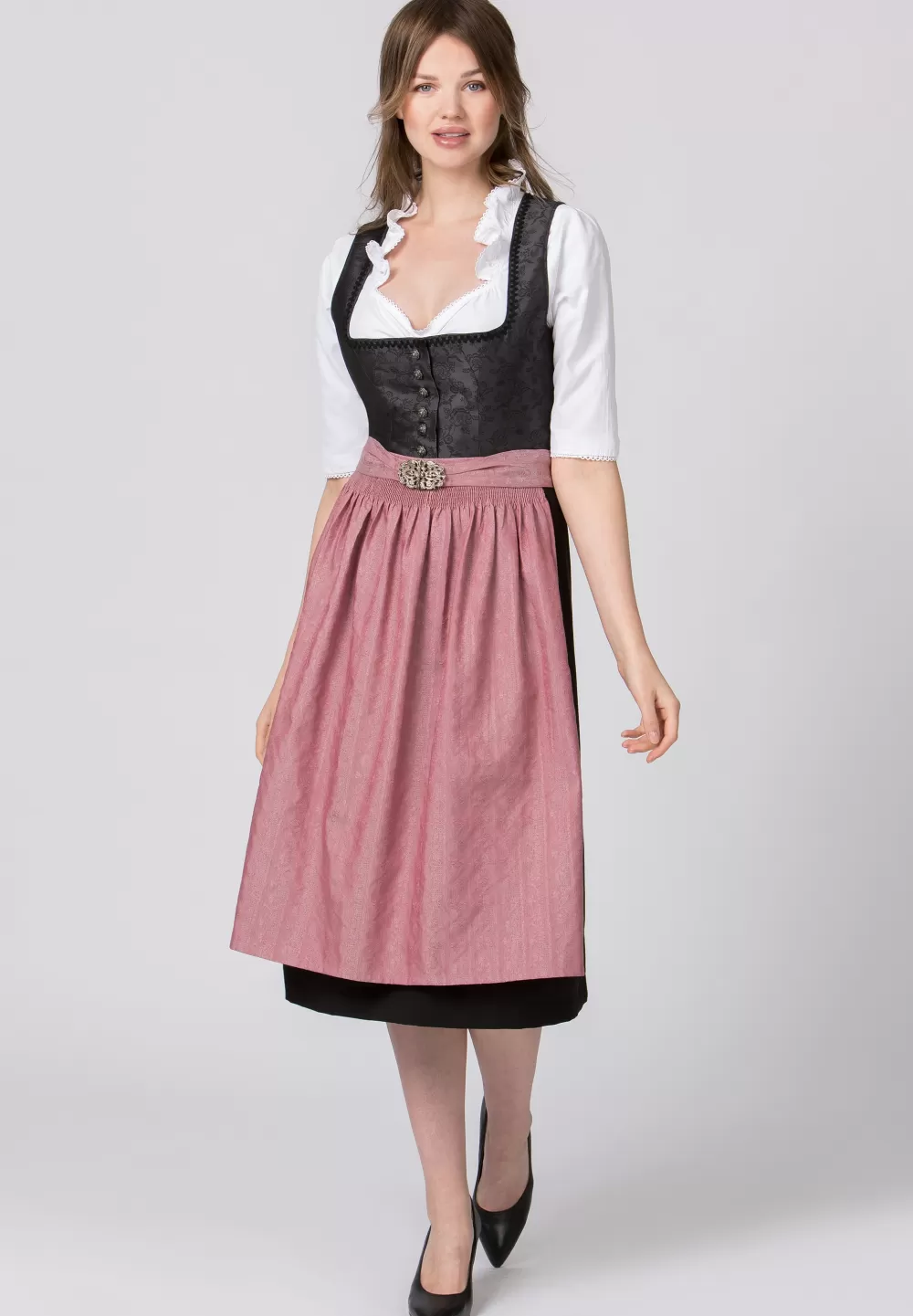 Stockerpoint Dirndl Dakota | 36*Damen Lange Dirndl 70-96 cm | Midi Dirndl 60-65 cm