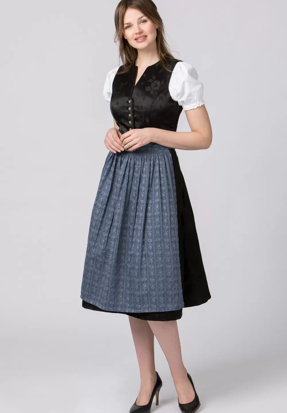 Stockerpoint Dirndl Daphne | 34*Damen Lange Dirndl 70-96 cm | Midi Dirndl 60-65 cm