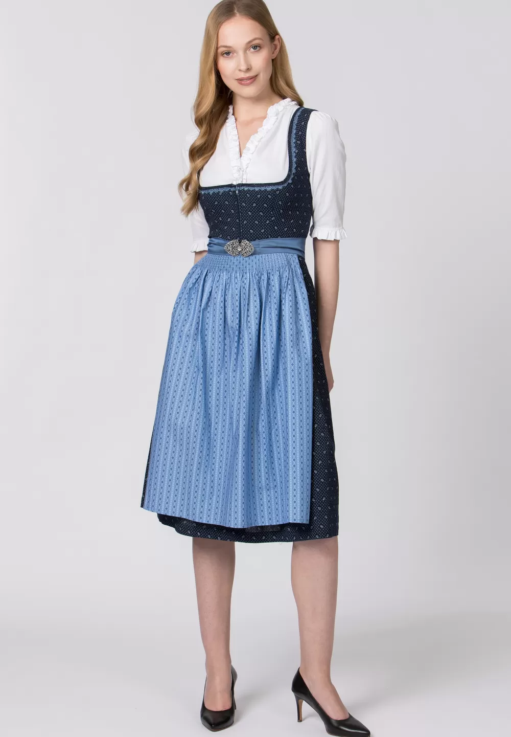 Stockerpoint Dirndl Dunja | 34*Damen Lange Dirndl 70-96 cm | Midi Dirndl 60-65 cm