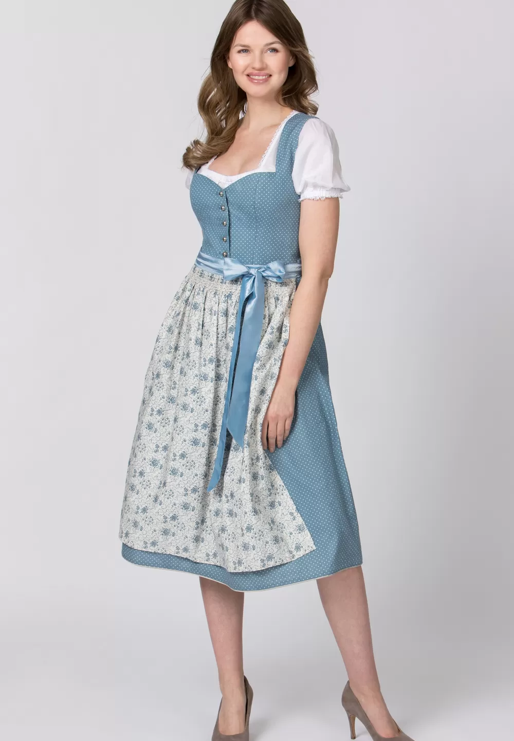 Stockerpoint Dirndl Edonita | 34*Damen Lange Dirndl 70-96 cm | Midi Dirndl 60-65 cm