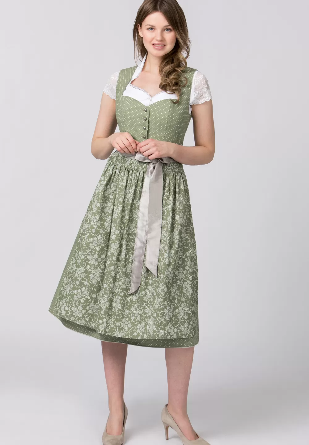 Stockerpoint Dirndl Edonita | 36*Damen Lange Dirndl 70-96 cm | Midi Dirndl 60-65 cm