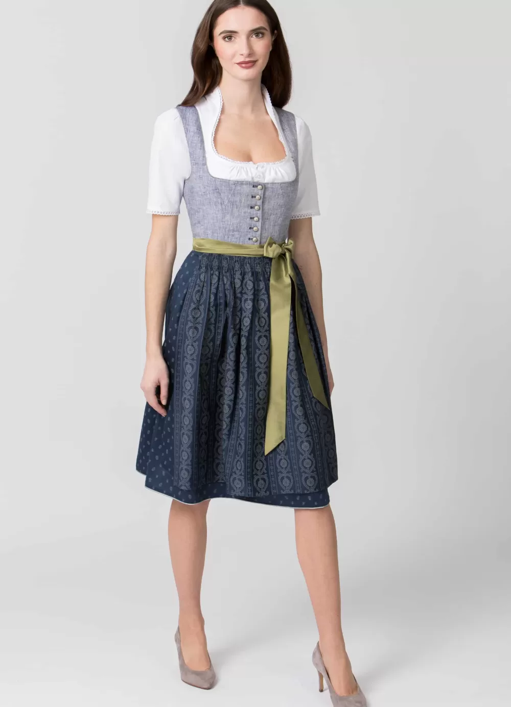 Stockerpoint Dirndl Eleen | 36*Damen Midi Dirndl 60-65 cm | Kurze Dirndl 50-55 cm