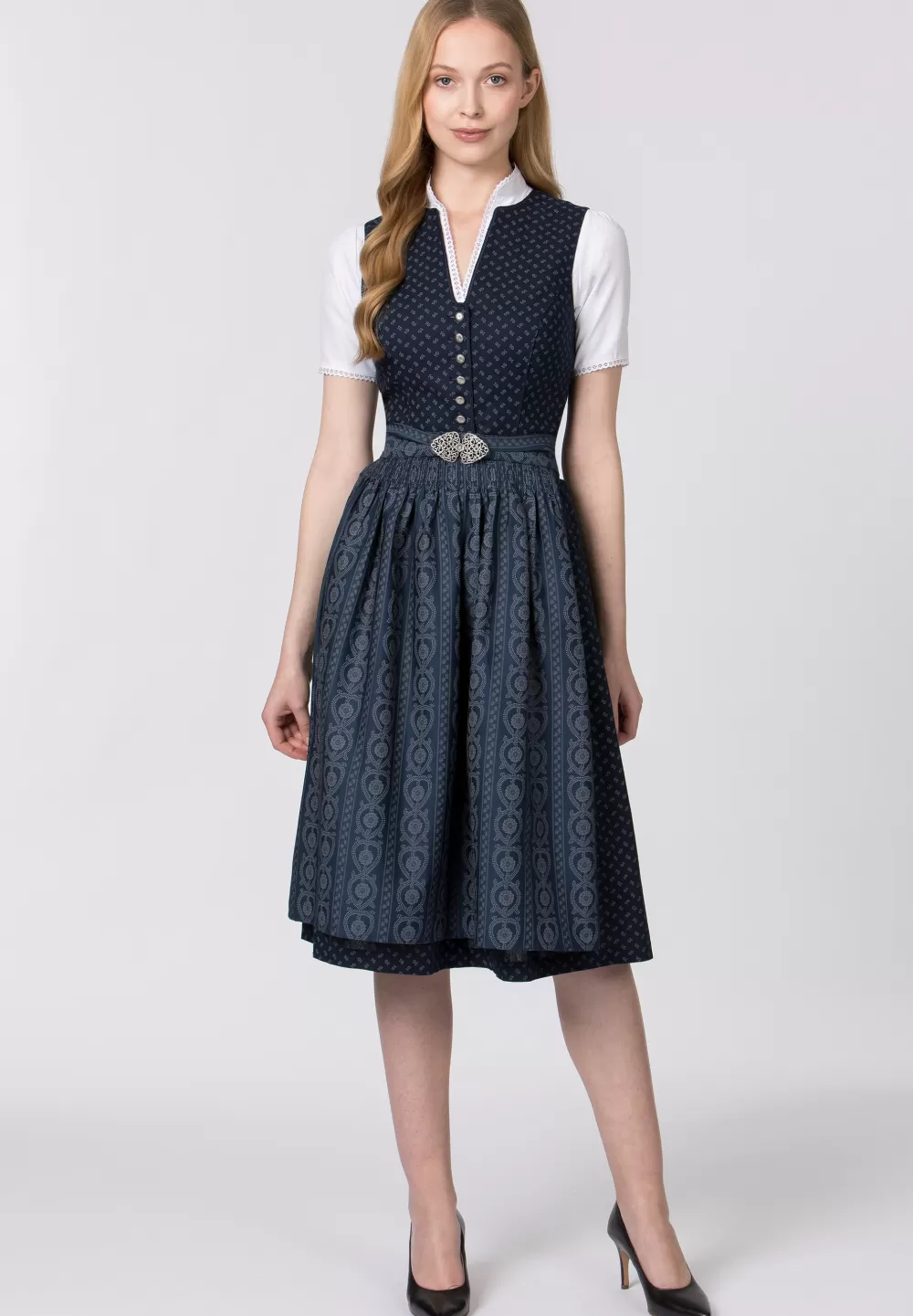 Stockerpoint Dirndl Ellie | 40*Damen Lange Dirndl 70-96 cm | Midi Dirndl 60-65 cm