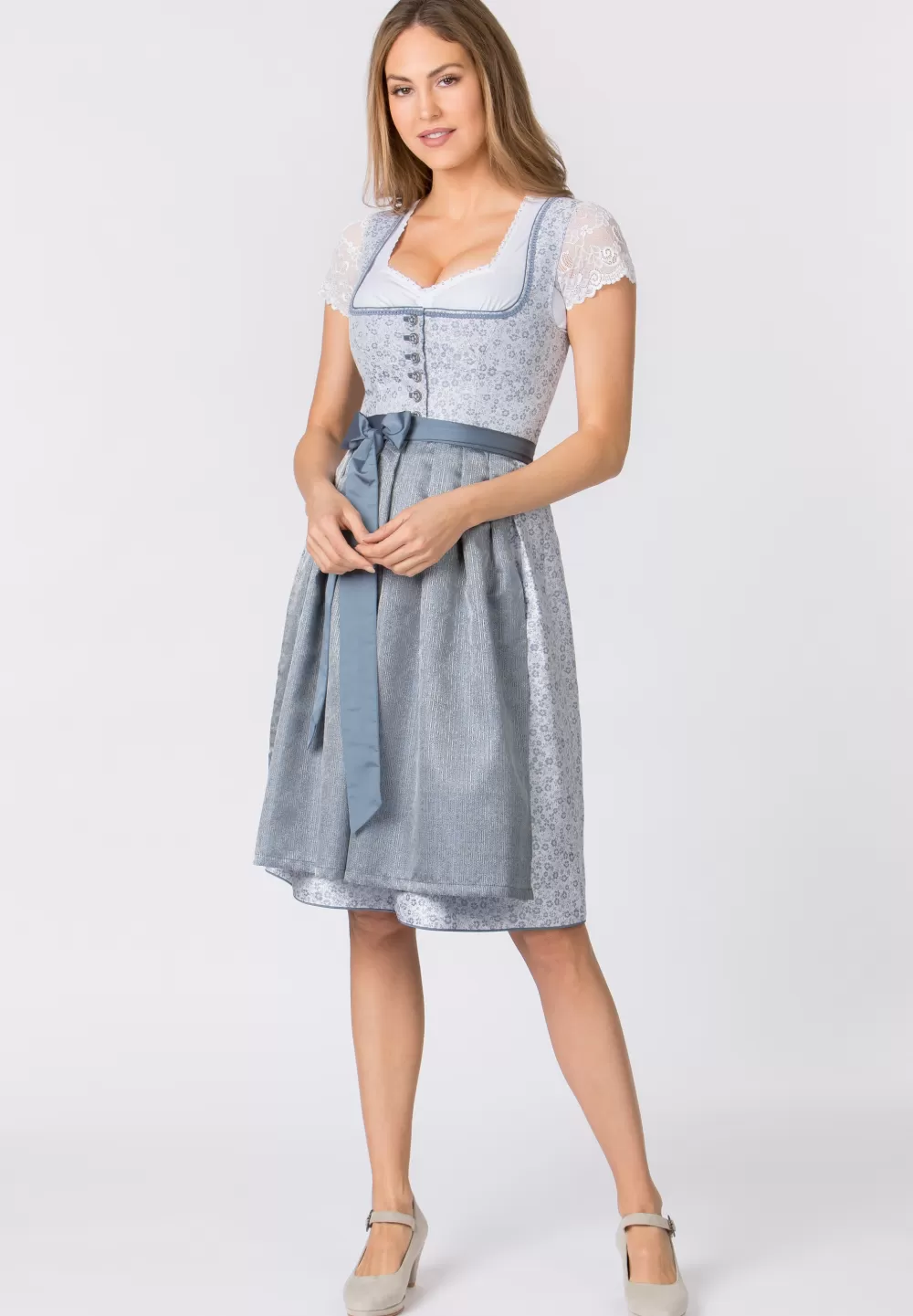 Stockerpoint Dirndl Eulania | 34*Damen Midi Dirndl 60-65 cm | Kurze Dirndl 50-55 cm