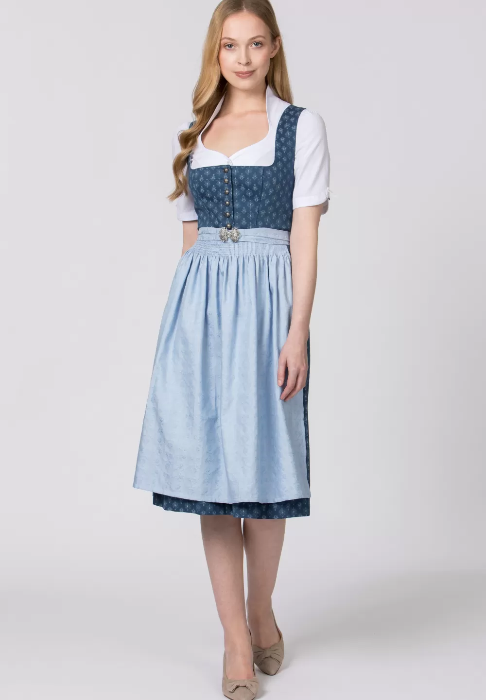 Stockerpoint Dirndl Fanny | 34*Damen Lange Dirndl 70-96 cm | Midi Dirndl 60-65 cm