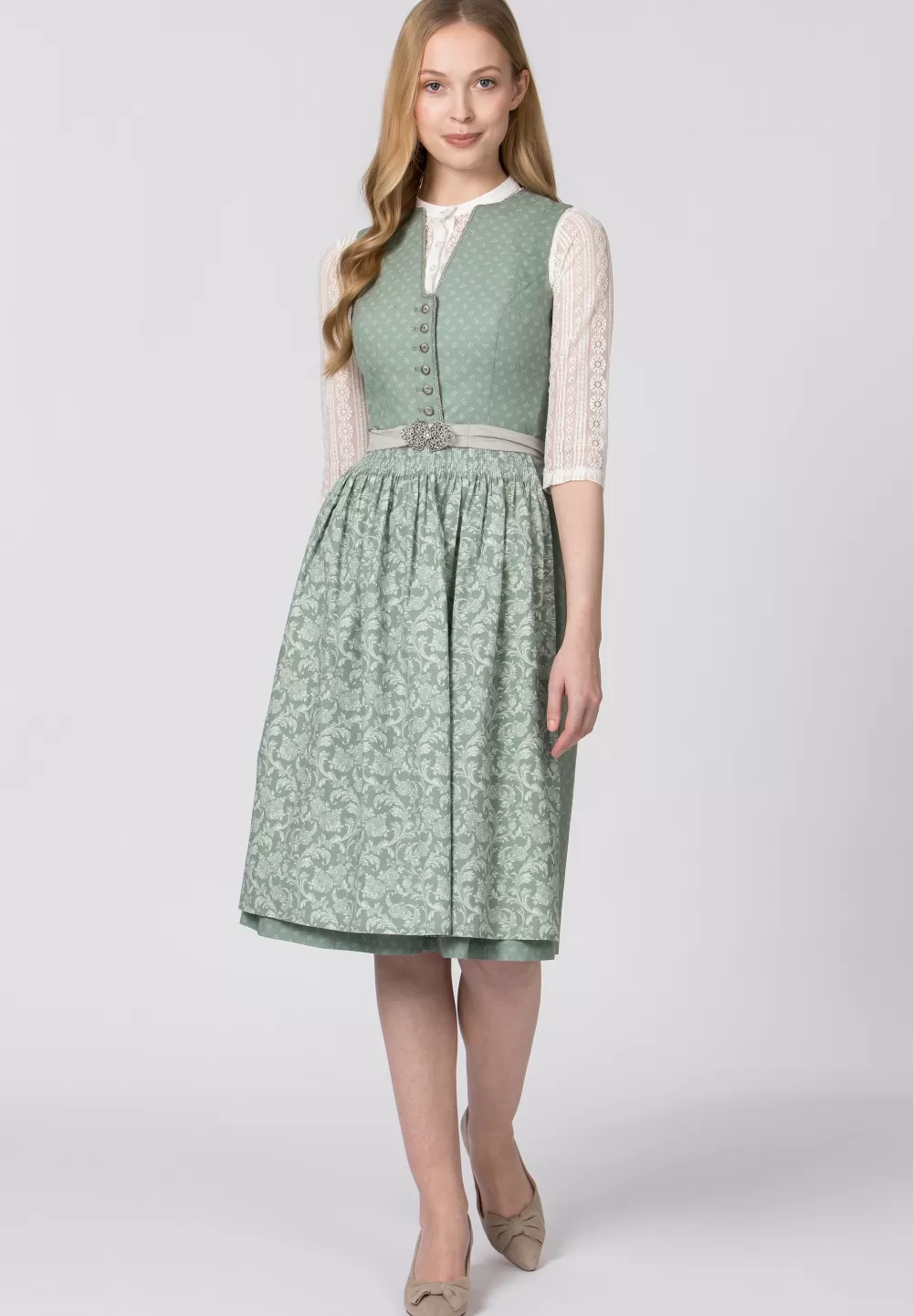 Stockerpoint Dirndl Franka | 34*Damen Lange Dirndl 70-96 cm | Midi Dirndl 60-65 cm