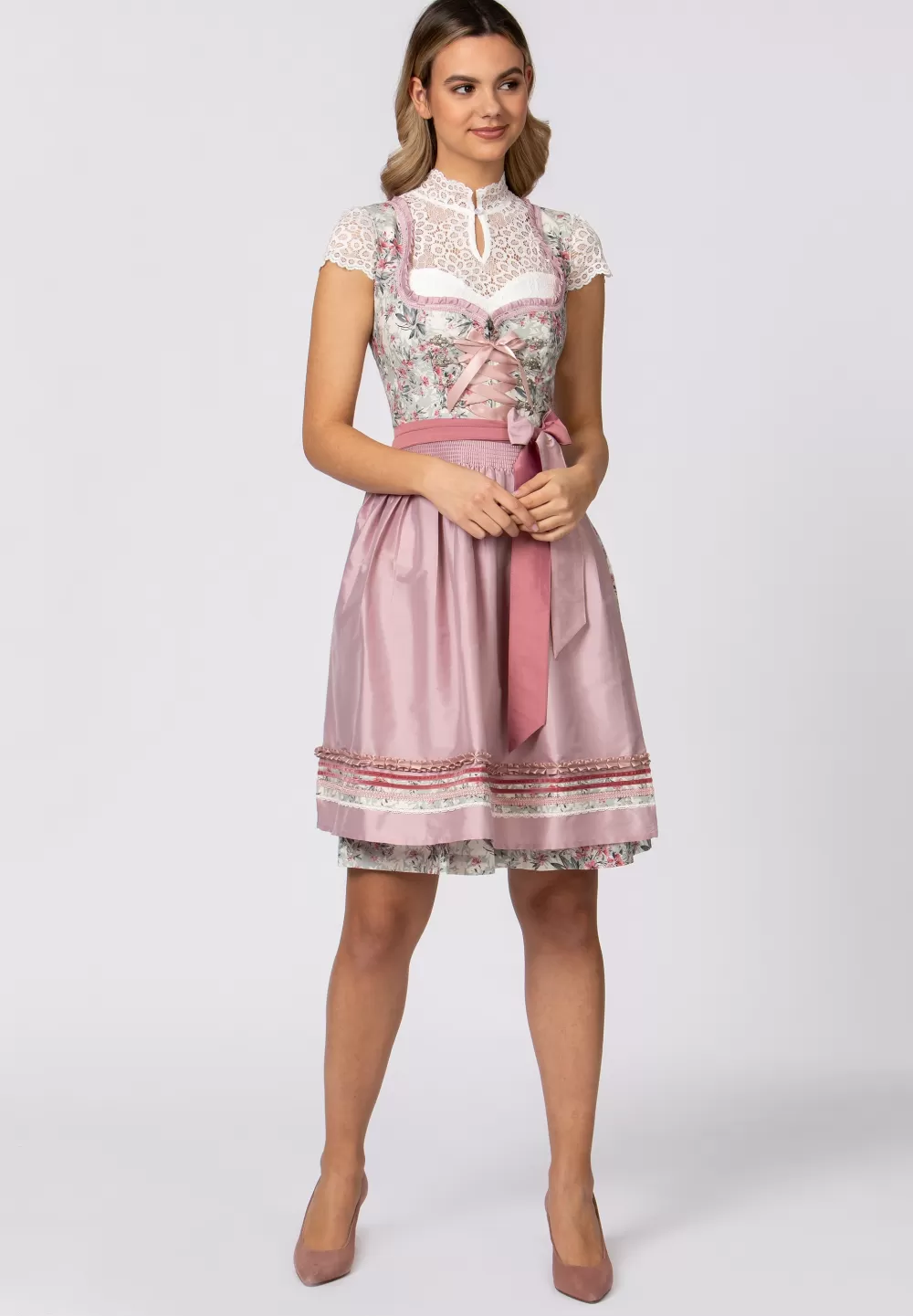 Stockerpoint Dirndl Jolie | 32*Damen Midi Dirndl 60-65 cm | Kurze Dirndl 50-55 cm