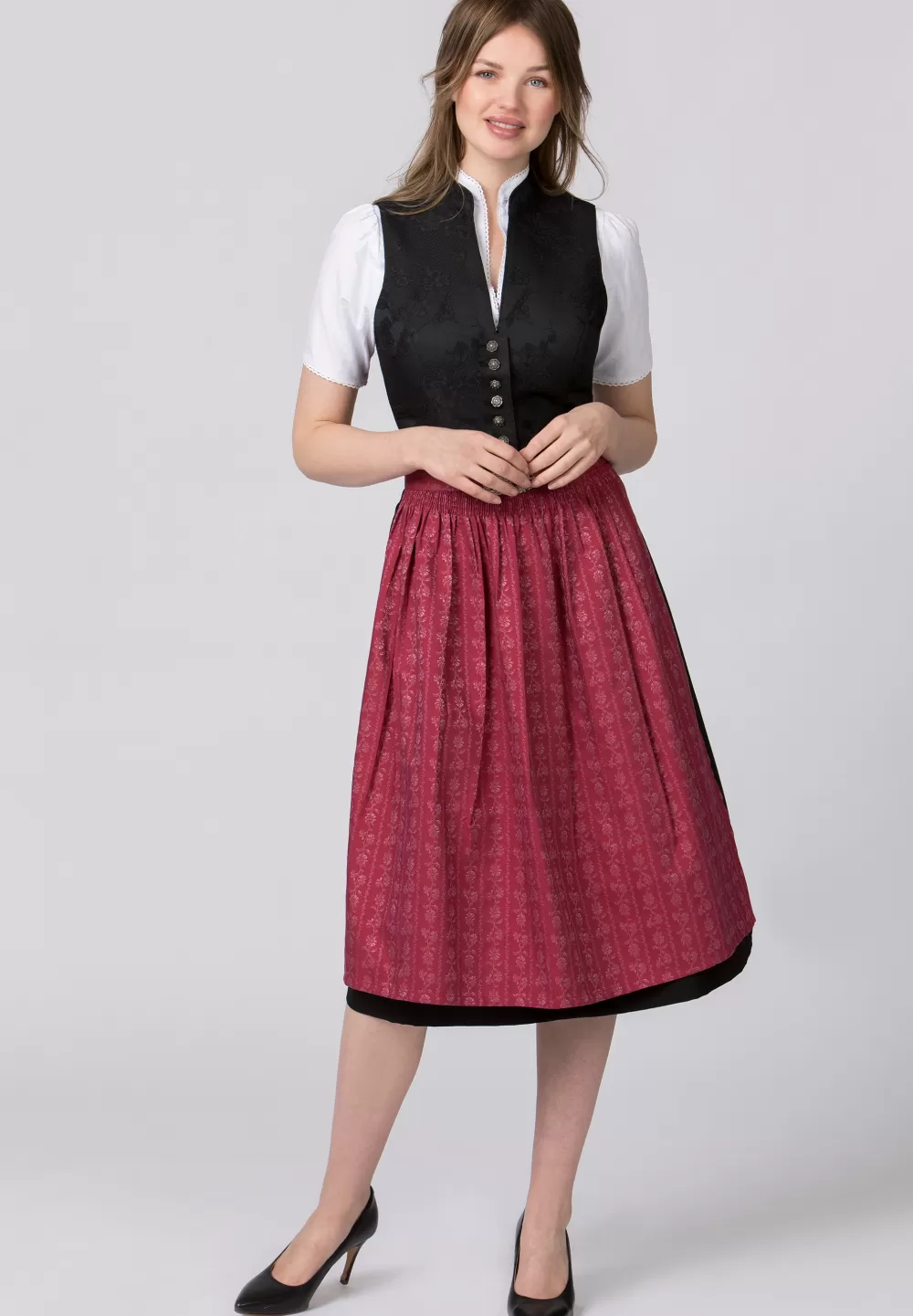 Stockerpoint Dirndl Lauryin | 38*Damen Lange Dirndl 70-96 cm | Midi Dirndl 60-65 cm