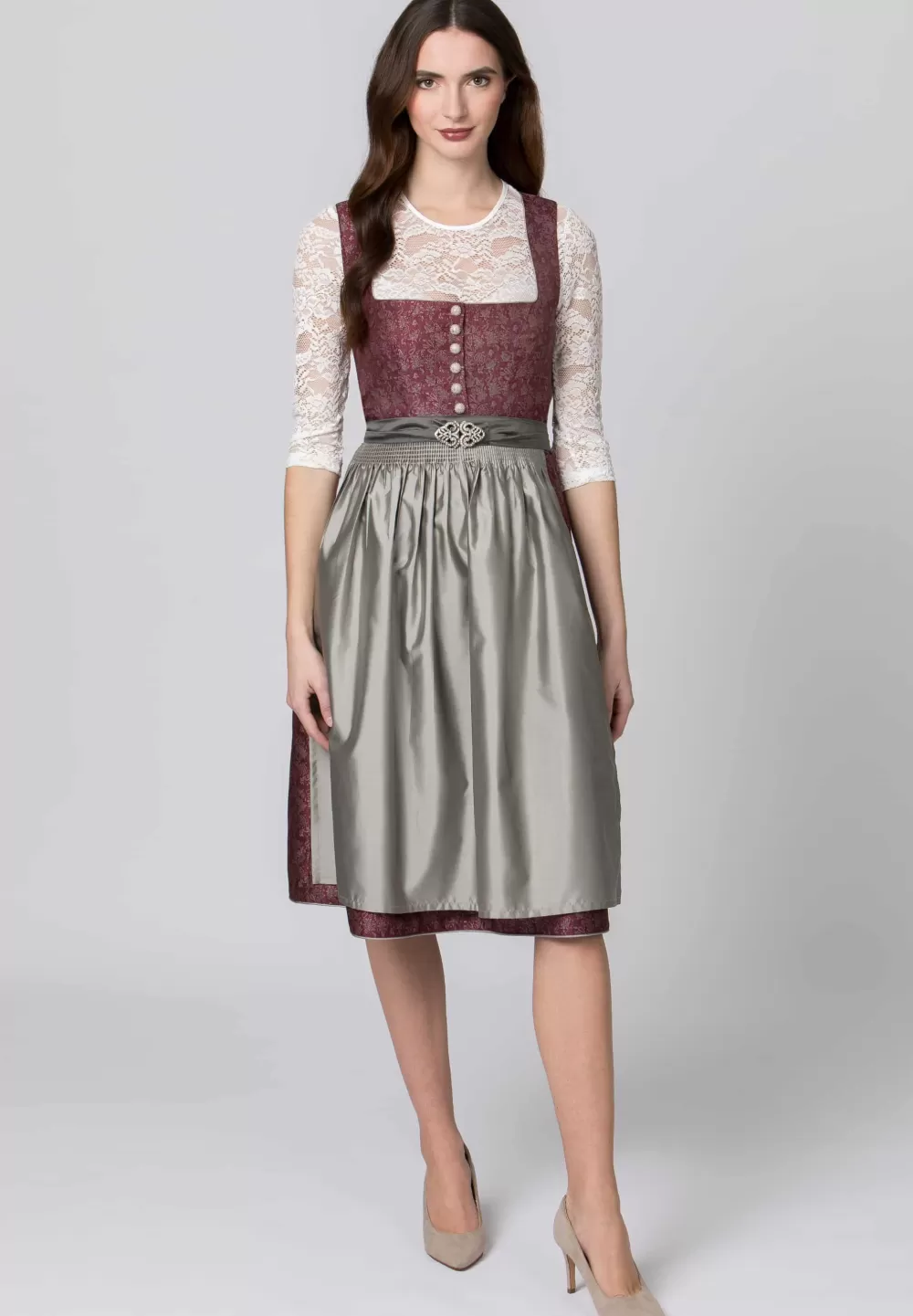 Stockerpoint Dirndl Leonora | 34*Damen Lange Dirndl 70-96 cm | Midi Dirndl 60-65 cm