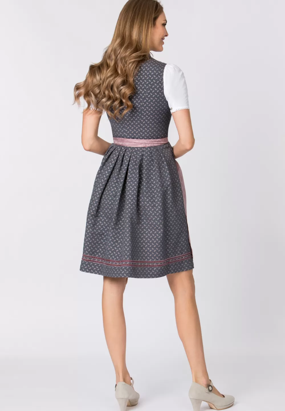 Stockerpoint Dirndl Leticia | 32*Damen Midi Dirndl 60-65 cm | Kurze Dirndl 50-55 cm