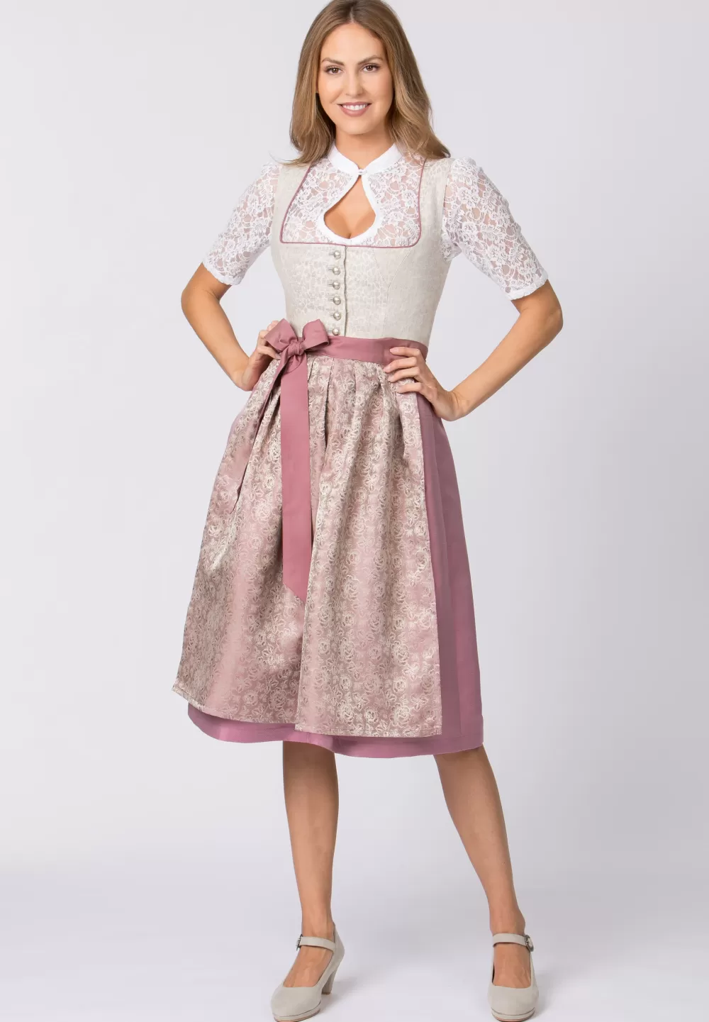 Stockerpoint Dirndl Lotti | 36*Damen Lange Dirndl 70-96 cm | Midi Dirndl 60-65 cm