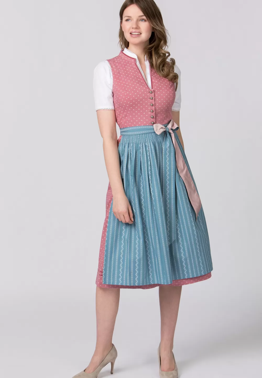 Stockerpoint Dirndl Luciana | 34*Damen Lange Dirndl 70-96 cm | Midi Dirndl 60-65 cm