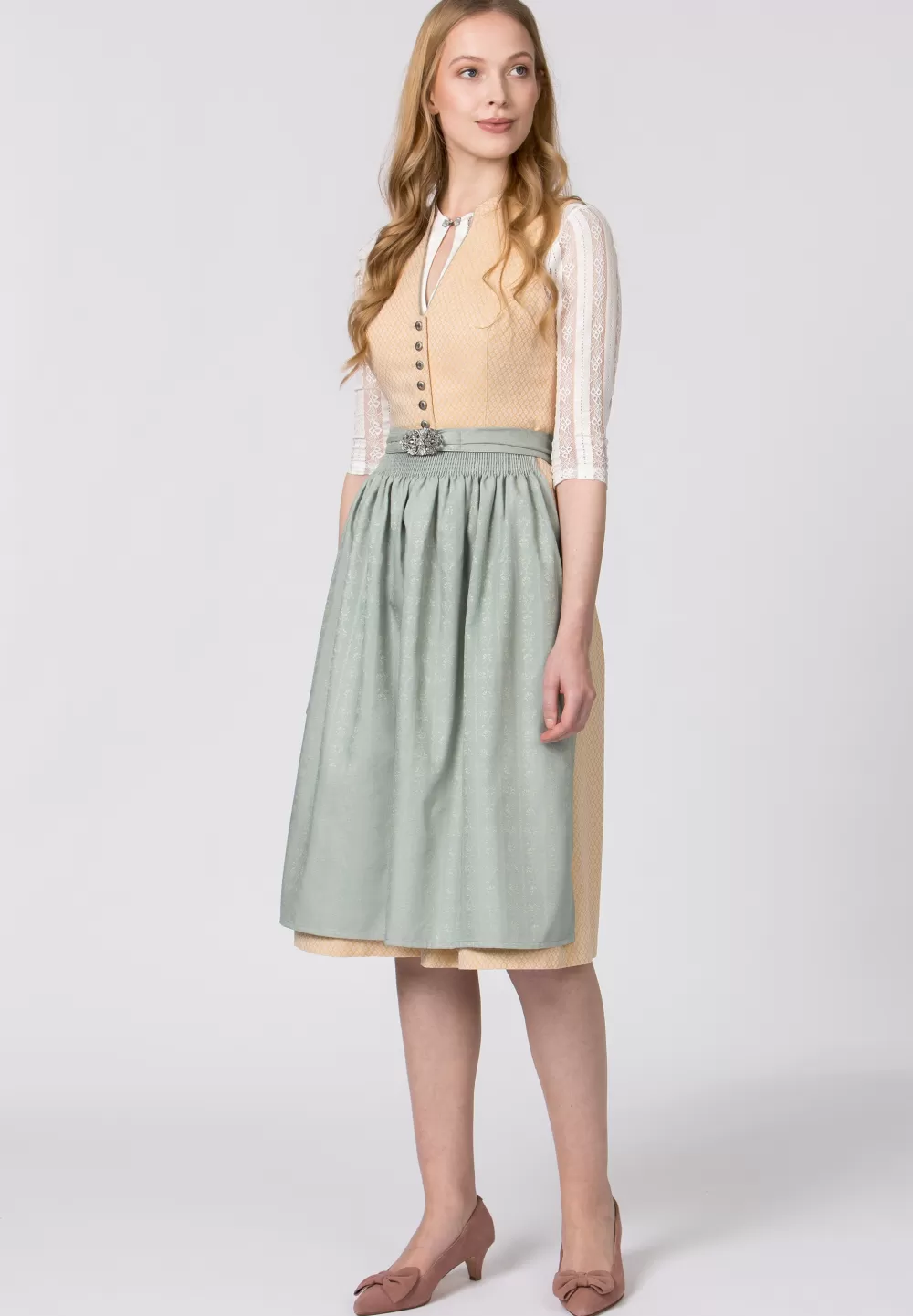 Stockerpoint Dirndl Makena | 34*Damen Lange Dirndl 70-96 cm | Midi Dirndl 60-65 cm