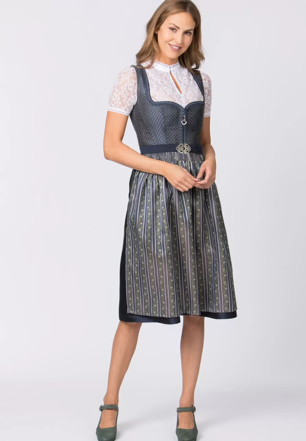 Stockerpoint Dirndl Mallaury | 36*Damen Lange Dirndl 70-96 cm | Midi Dirndl 60-65 cm