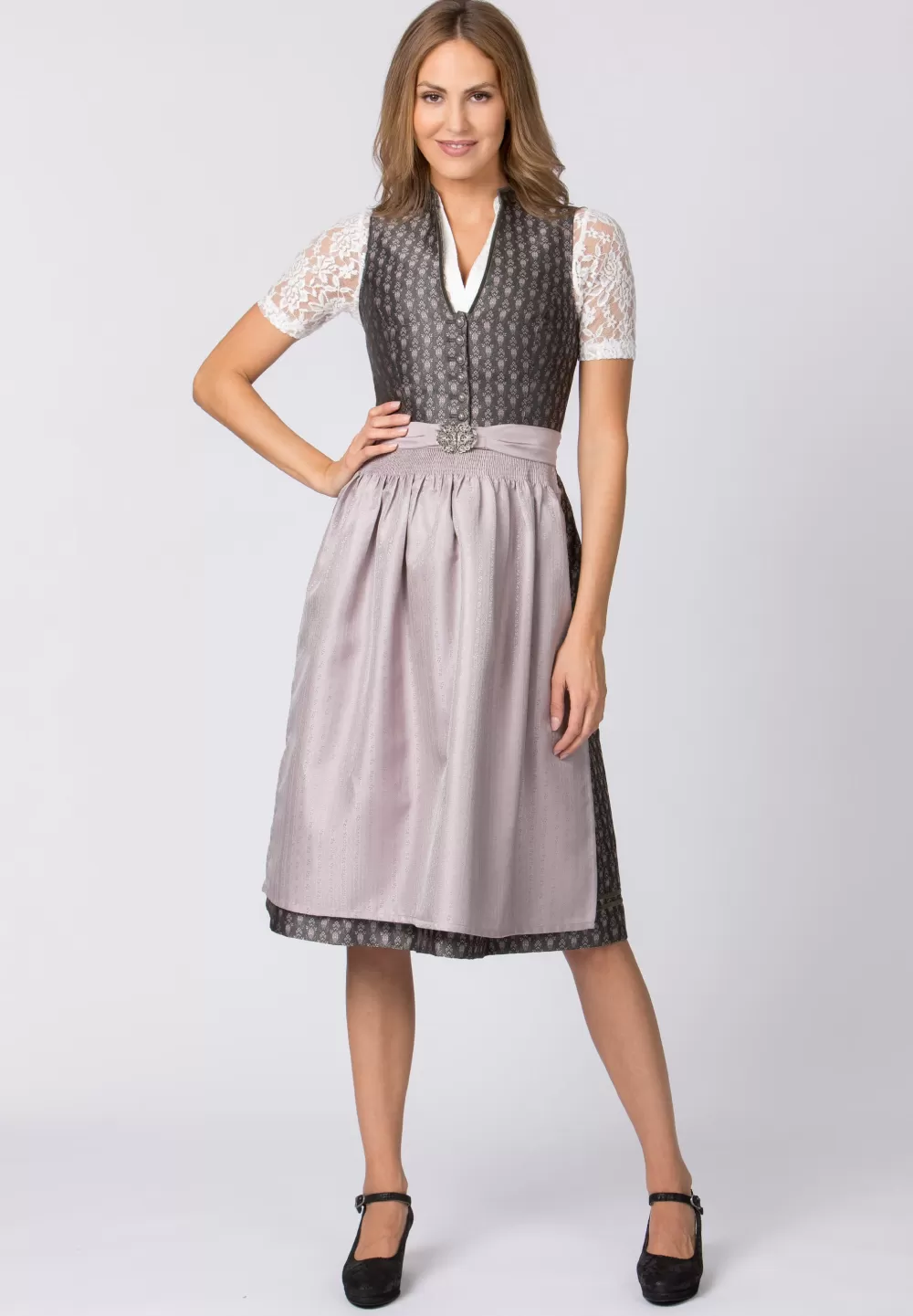 Stockerpoint Dirndl Medina | 34*Damen Lange Dirndl 70-96 cm | Midi Dirndl 60-65 cm