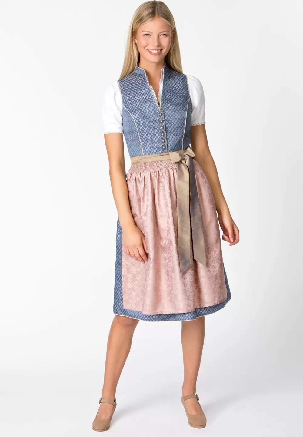 Stockerpoint Dirndl Melinda | 30*Damen Midi Dirndl 60-65 cm | Kurze Dirndl 50-55 cm