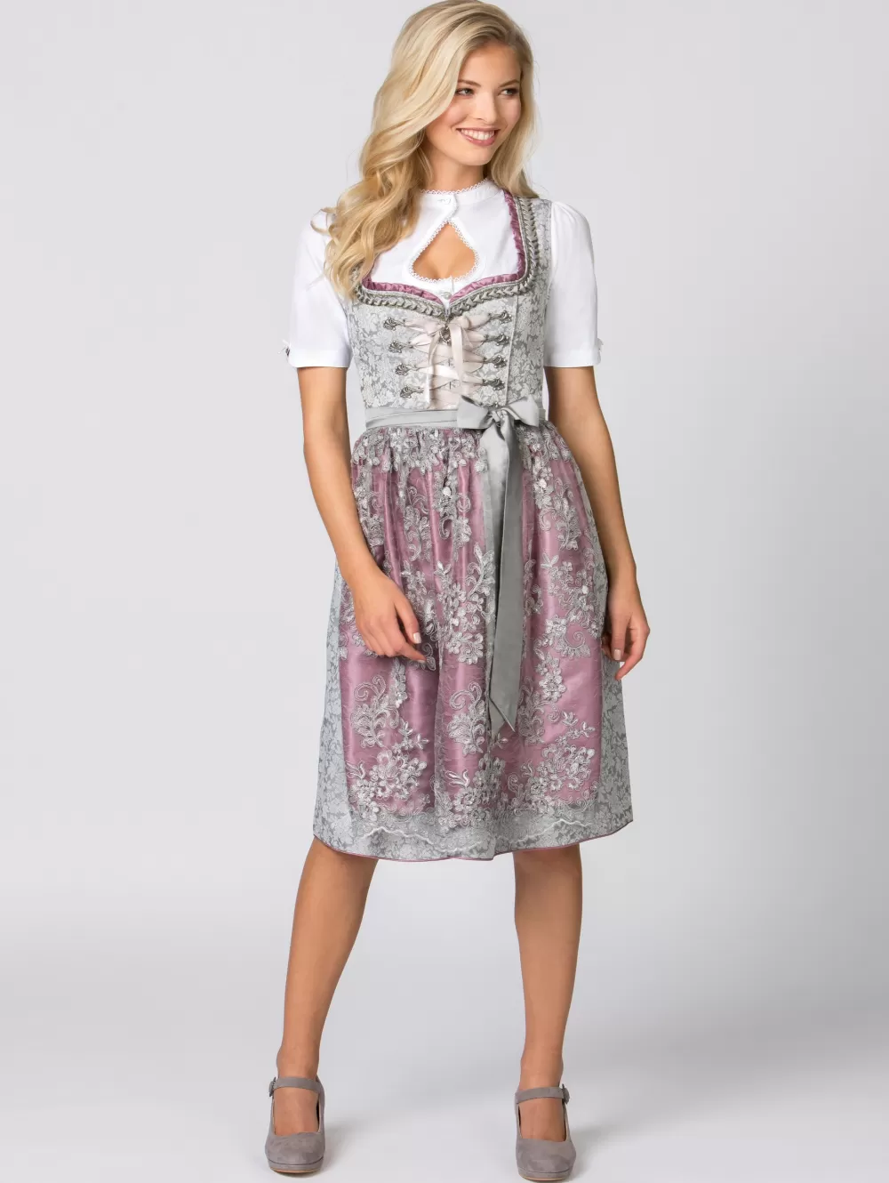 Stockerpoint Dirndl Nicole | 36*Damen Dirndl | Midi Dirndl 60-65 cm