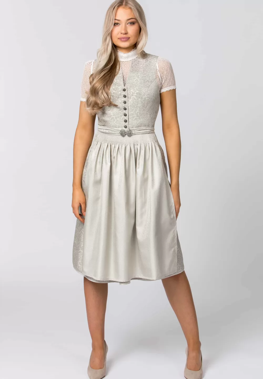 Stockerpoint Dirndl Nora | 32*Damen Lange Dirndl 70-96 cm | Midi Dirndl 60-65 cm