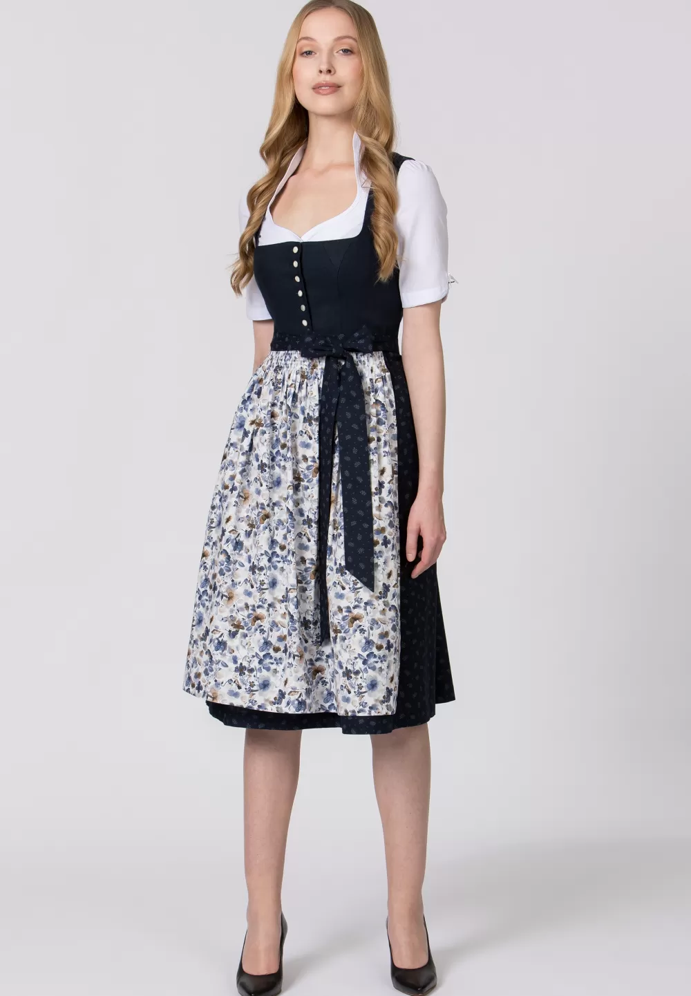 Stockerpoint Dirndl Salome | 34*Damen Lange Dirndl 70-96 cm | Midi Dirndl 60-65 cm