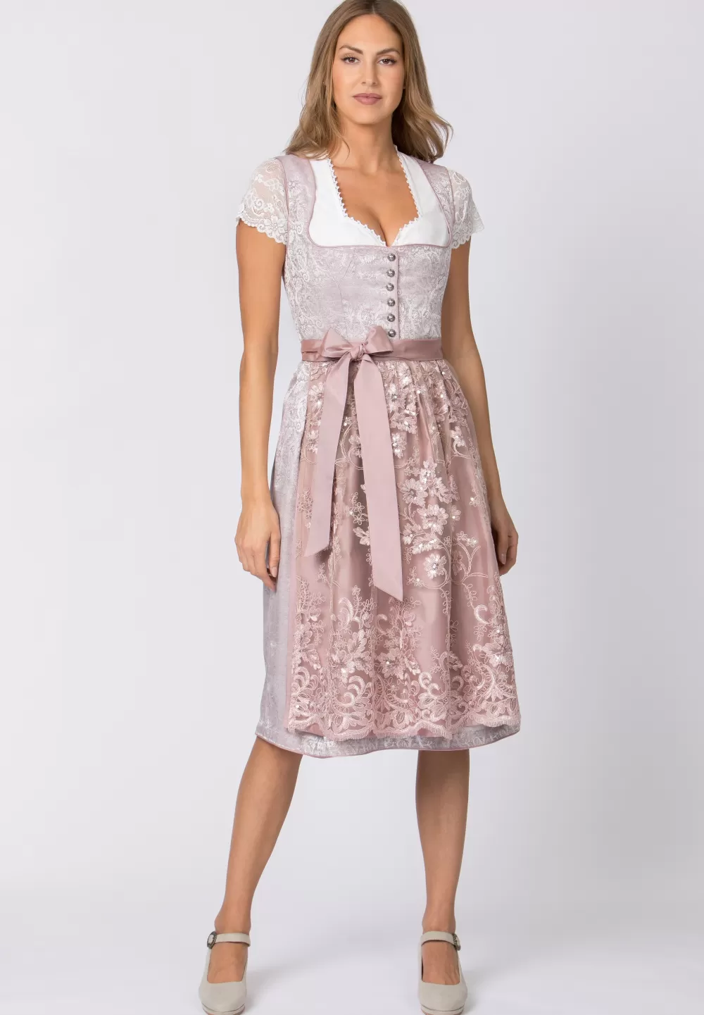 Stockerpoint Dirndl Sidonia | 34*Damen Lange Dirndl 70-96 cm | Midi Dirndl 60-65 cm