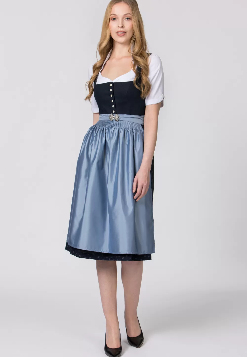 Stockerpoint Dirndl Sieglinde | 34*Damen Lange Dirndl 70-96 cm | Midi Dirndl 60-65 cm