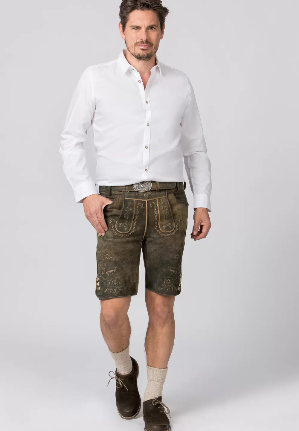 Stockerpoint Hose Alfredo | 46*Damen/Herren Kurze Lederhosen | Lederhosen