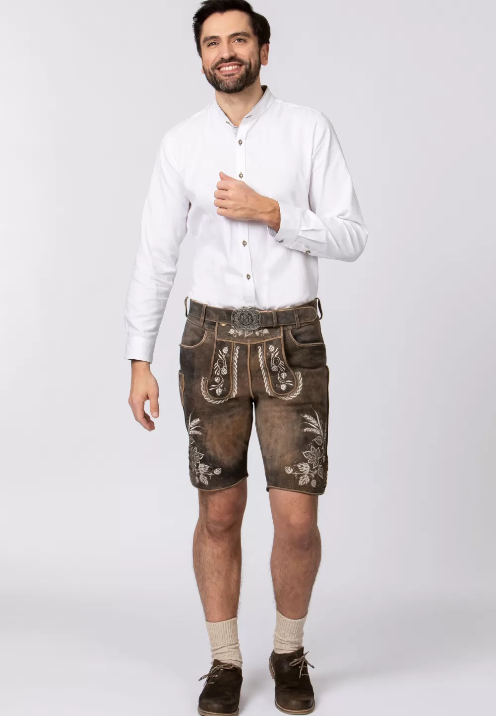 Stockerpoint Hose Almbräu | 46*Damen/Herren Kurze Lederhosen | Lederhosen