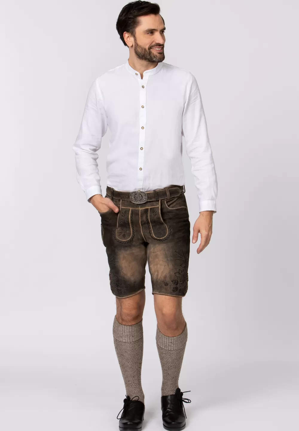 Stockerpoint Hose Almbräu | 46*Damen/Herren Kurze Lederhosen | Lederhosen