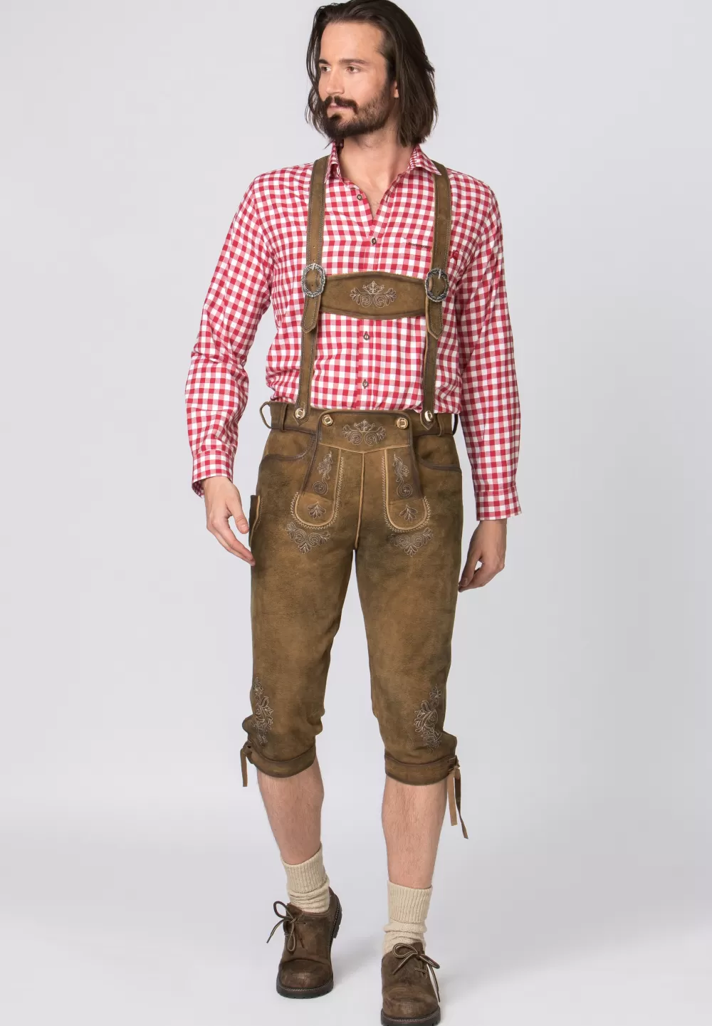 Stockerpoint Hose Justin4 | 44*Damen/Herren Kniebund Lederhosen | Kurze Lederhosen