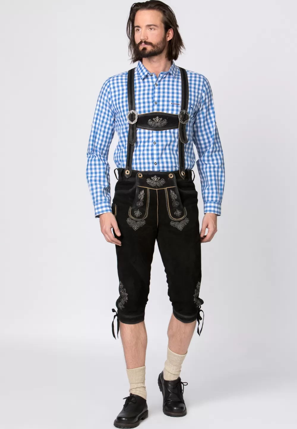 Stockerpoint Hose Justin4 | 46*Damen/Herren Kniebund Lederhosen | Kurze Lederhosen