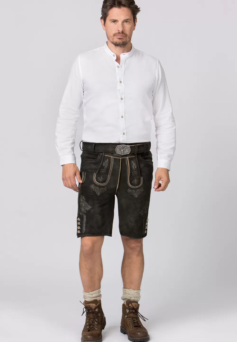 Stockerpoint Lederhose Bertl | 44*Damen/Herren Kurze Lederhosen | Lederhosen